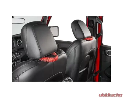 Quadratec Red Paracord Headrest Grab Handle Pair for Jeep Gladiator | Wrangler 2018-2021 - 14117 0010